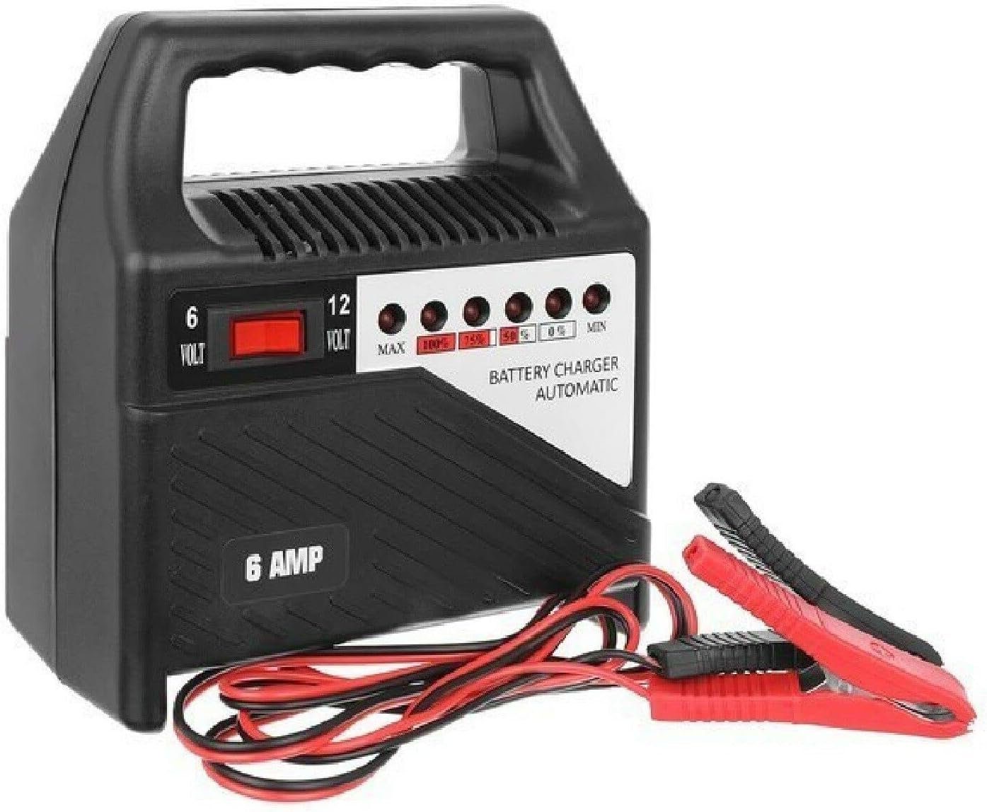 ISO TRADE KFZ PKW Akku Ladegerät 230V auf 6V/12V umschaltbar 6LED max 6A Autobatterie-Ladegerät