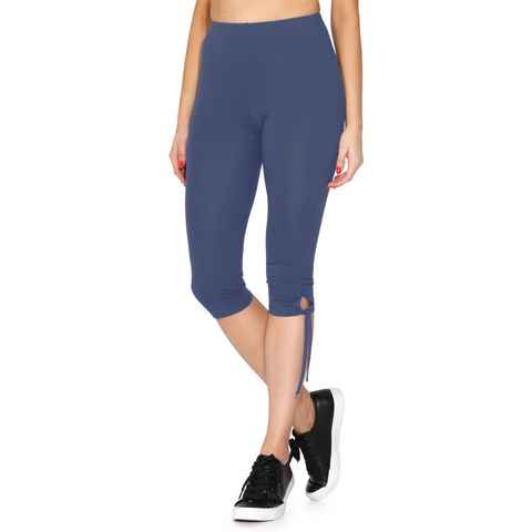 Merry Style Leggings Damen 3/4 Capri Leggings MS10-378 (1-tlg) elastischer Bund