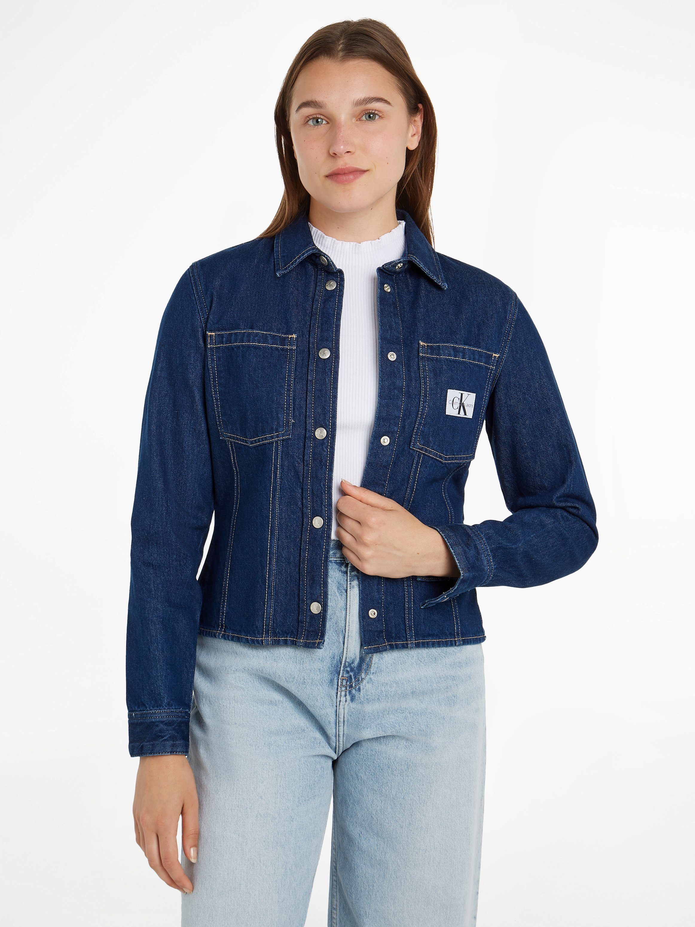 Calvin Klein Jeans Jeansbluse LEAN DENIM SHIRT mit Logopatch