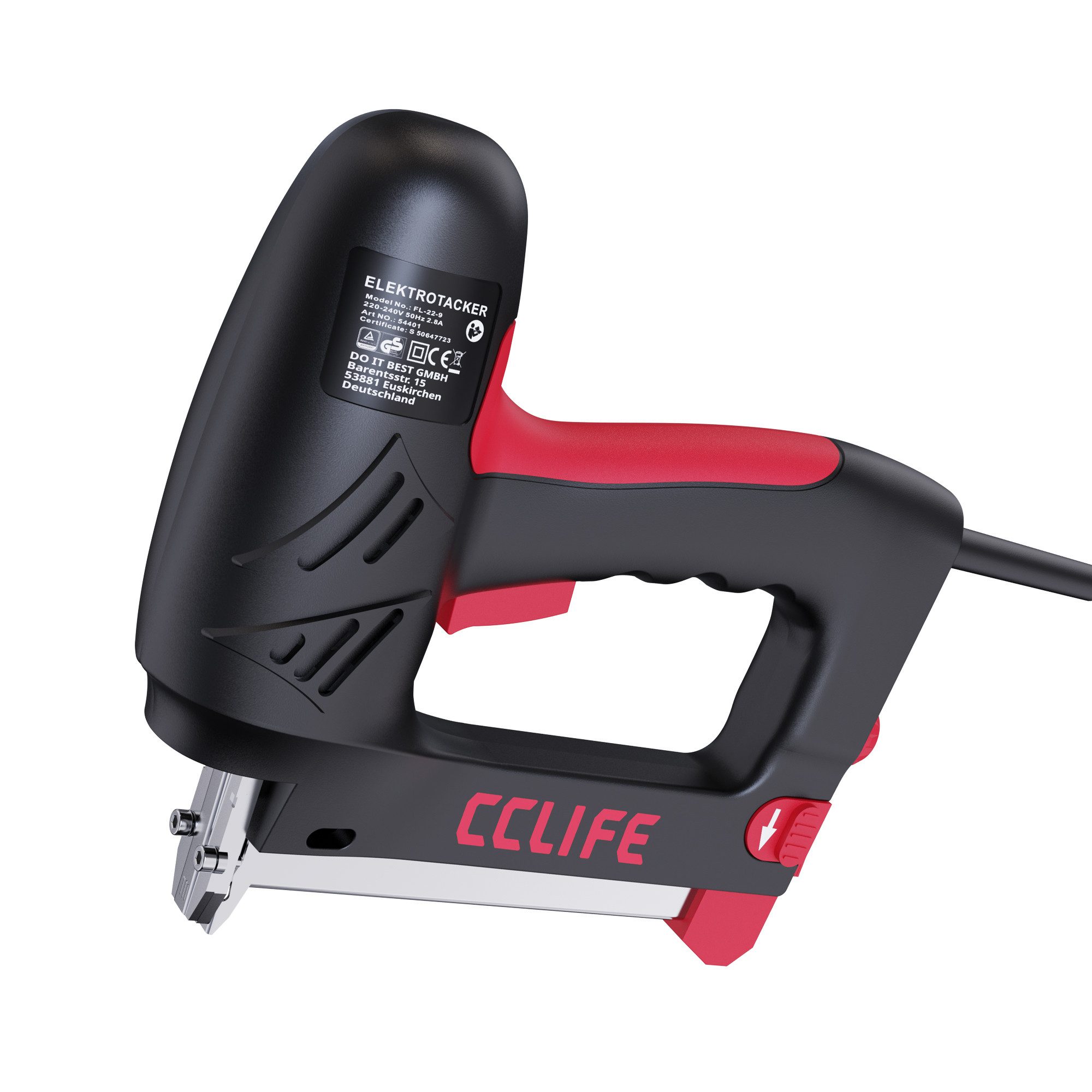 CCLIFE Druckluft-Nagler CCLIFE Elektrischer Tacker fuer T und U Naegel Profi Elektrotacker
