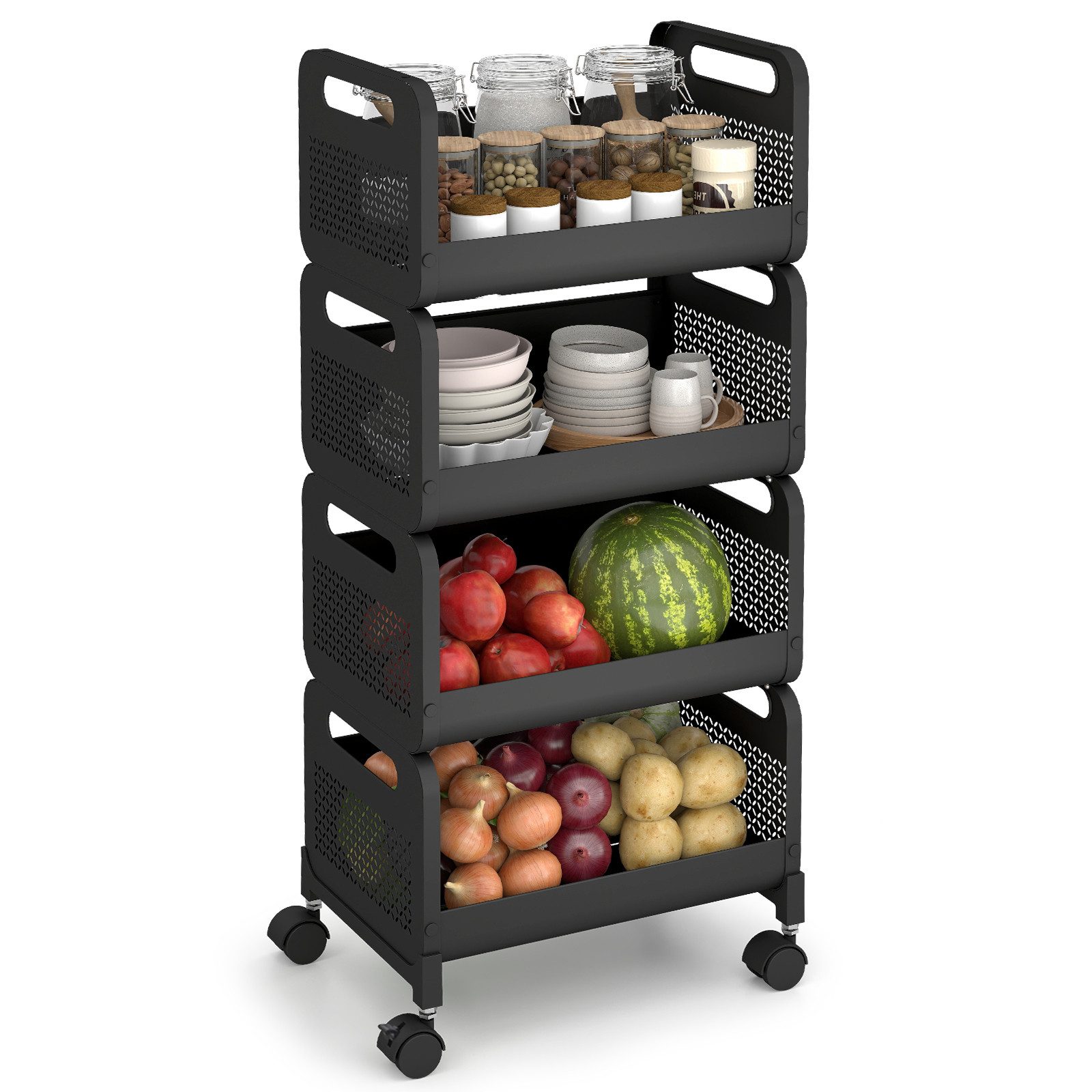 Sekey Küchenwagen Gemüseregal für küche, Rollwagen günstig online kaufen