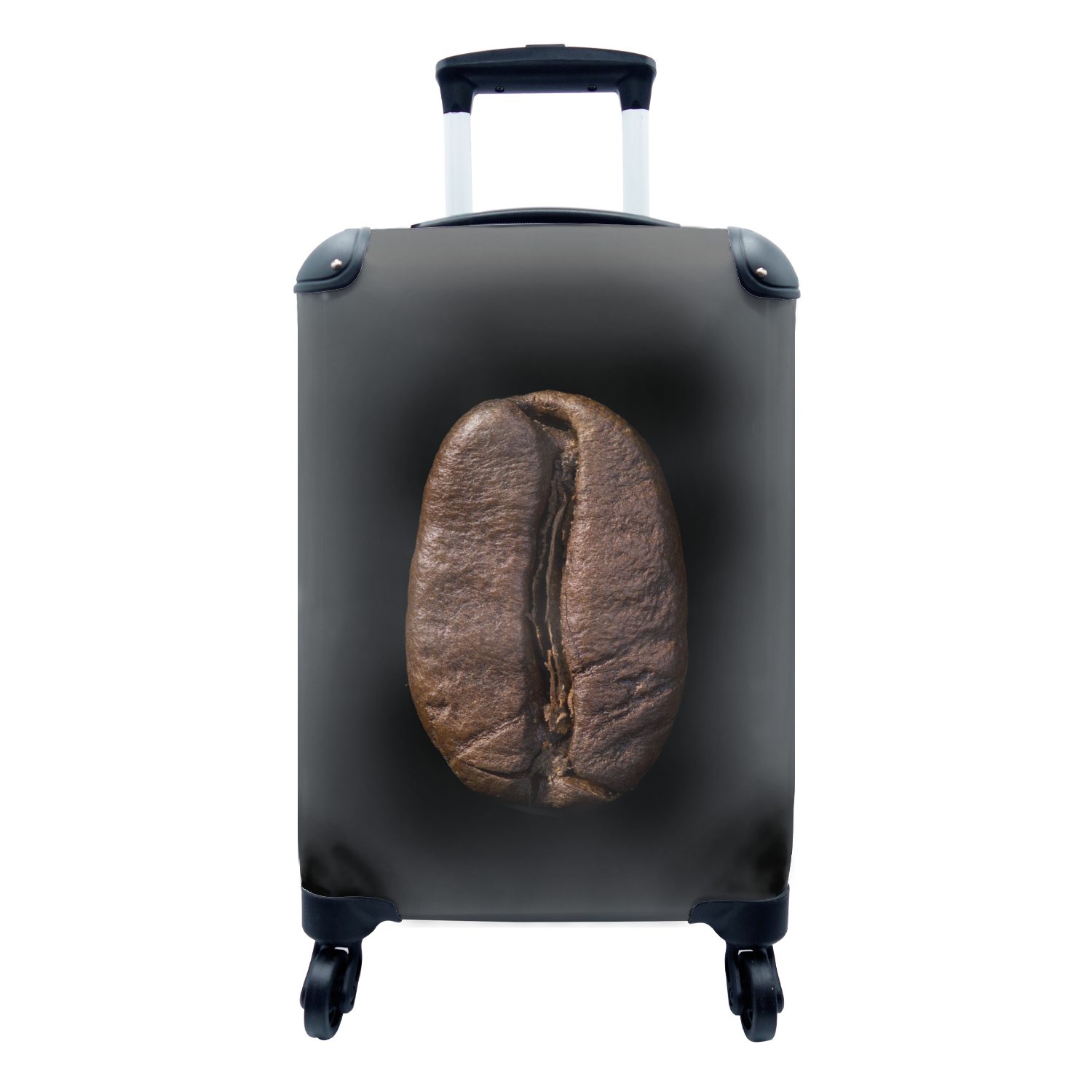 Handgepäck Bio-Kaffeebohne, für rollen, Reisetasche Nahaufnahme Rollen, Trolley, mit 4 MuchoWow einsamen einer Reisekoffer Handgepäckkoffer Ferien,