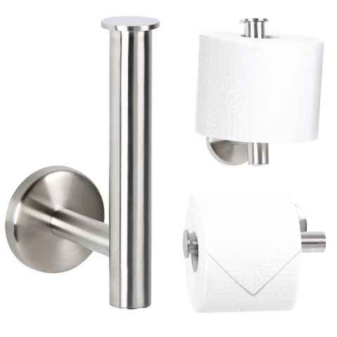 bremermann Toilettenpapierhalter Bad-Serie PIAZZA - Toilettenpapierhalter 2in1, Edelstahl matt