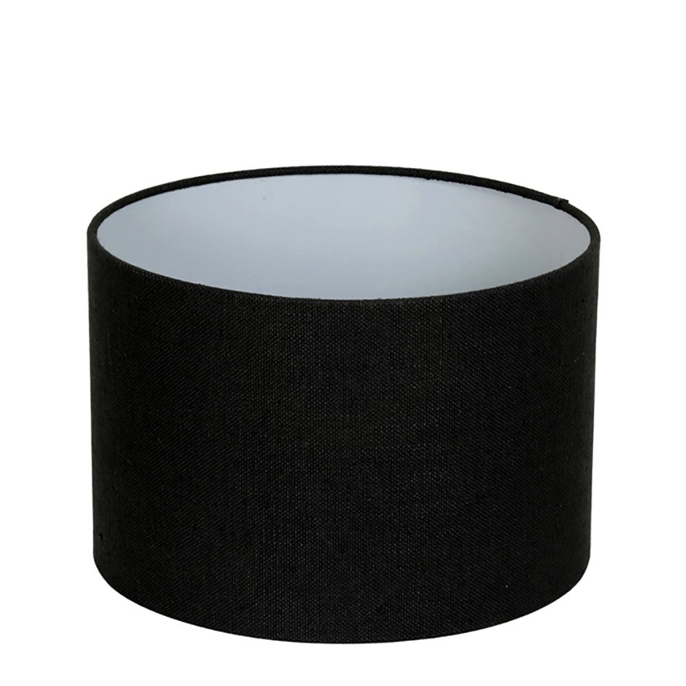 Dirk Davids Leuchten GmbH Lampenschirm Lampenschirm Zylinder in Leinen Schwarz innen Weiß 30-30-21cm