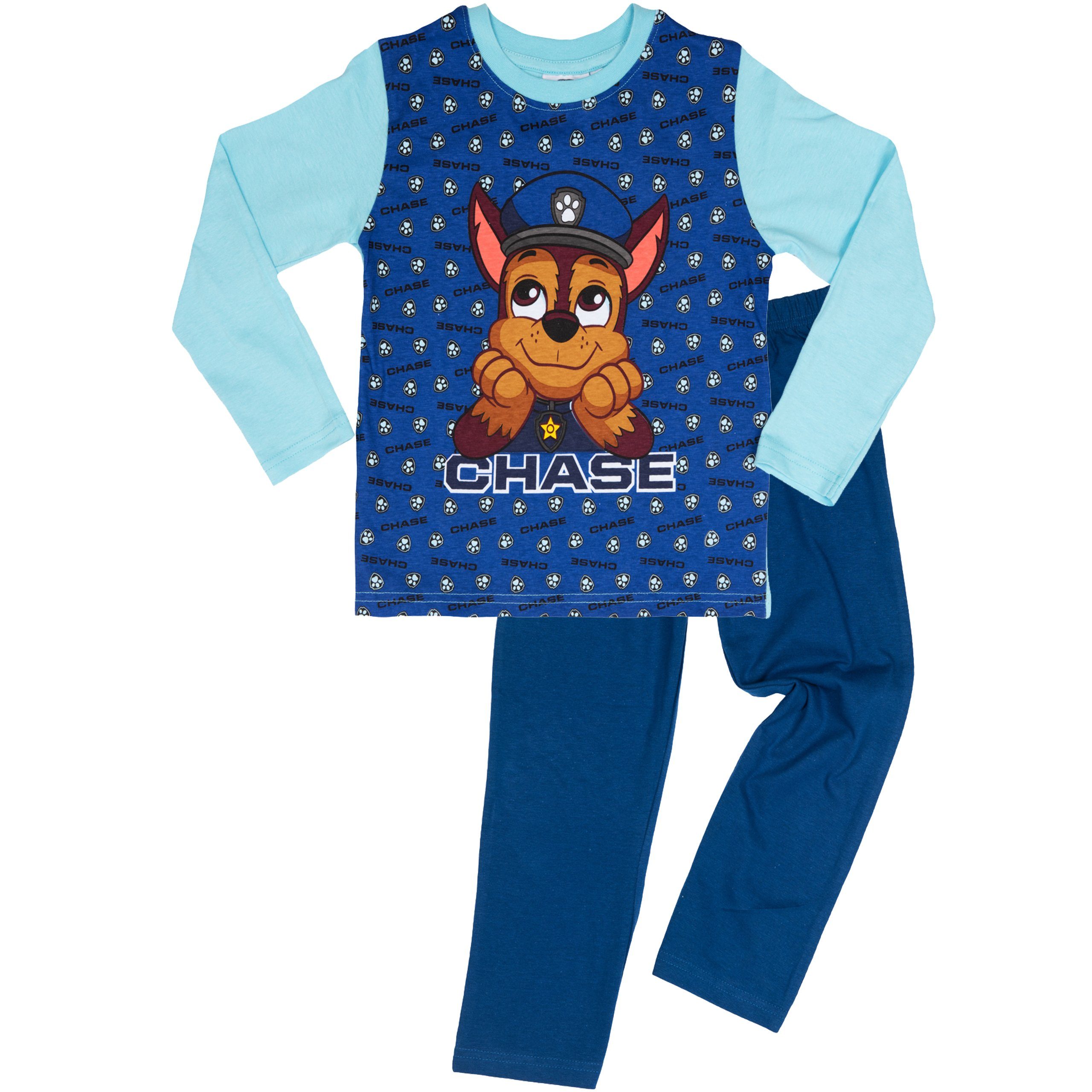 United Labels® Schlafanzug »Paw Patrol Schlafanzug für Jungen - Chase  Kinder Pyjama Set Langarm Oberteil mit Hose Blau« online kaufen | OTTO