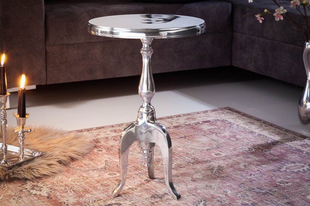 riess-ambiente Beistelltisch SAVOY 55cm silber, Metall · rund · Couchtisch · Orientalischer Stil