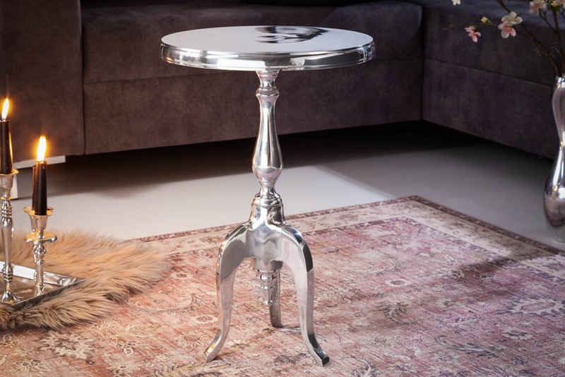 riess-ambiente Beistelltisch SAVOY 55cm silber, Metall · rund · Couchtisch · Orientalischer Stil