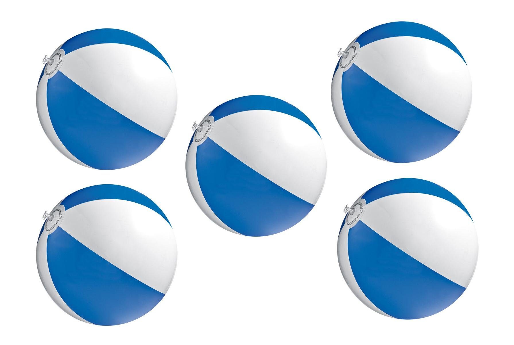 Wasserball 5x Mini Strandball / Wasserball / Farbe: blau-weiß