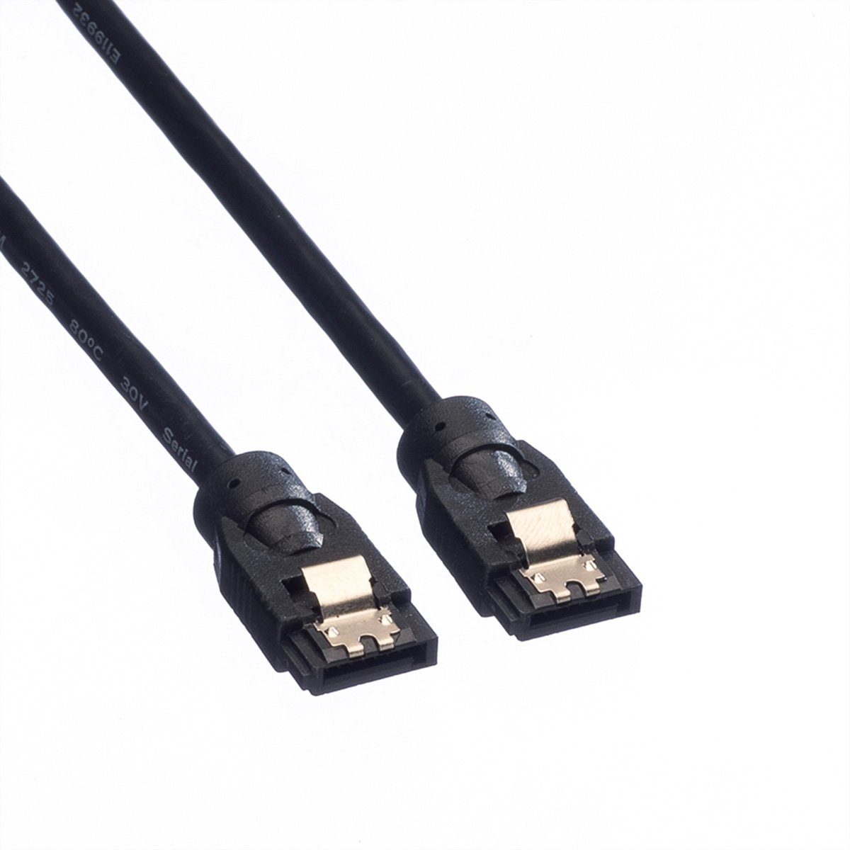 ROLINE Internes SATA 6.0 Gbit/s HDD-Kabel mit Schnappverschluss Computer-Kabel, SATA 7-polig (Data) Männlich (Stecker), SATA 7-polig (Data) Männlich (Stecker) (50.0 cm)