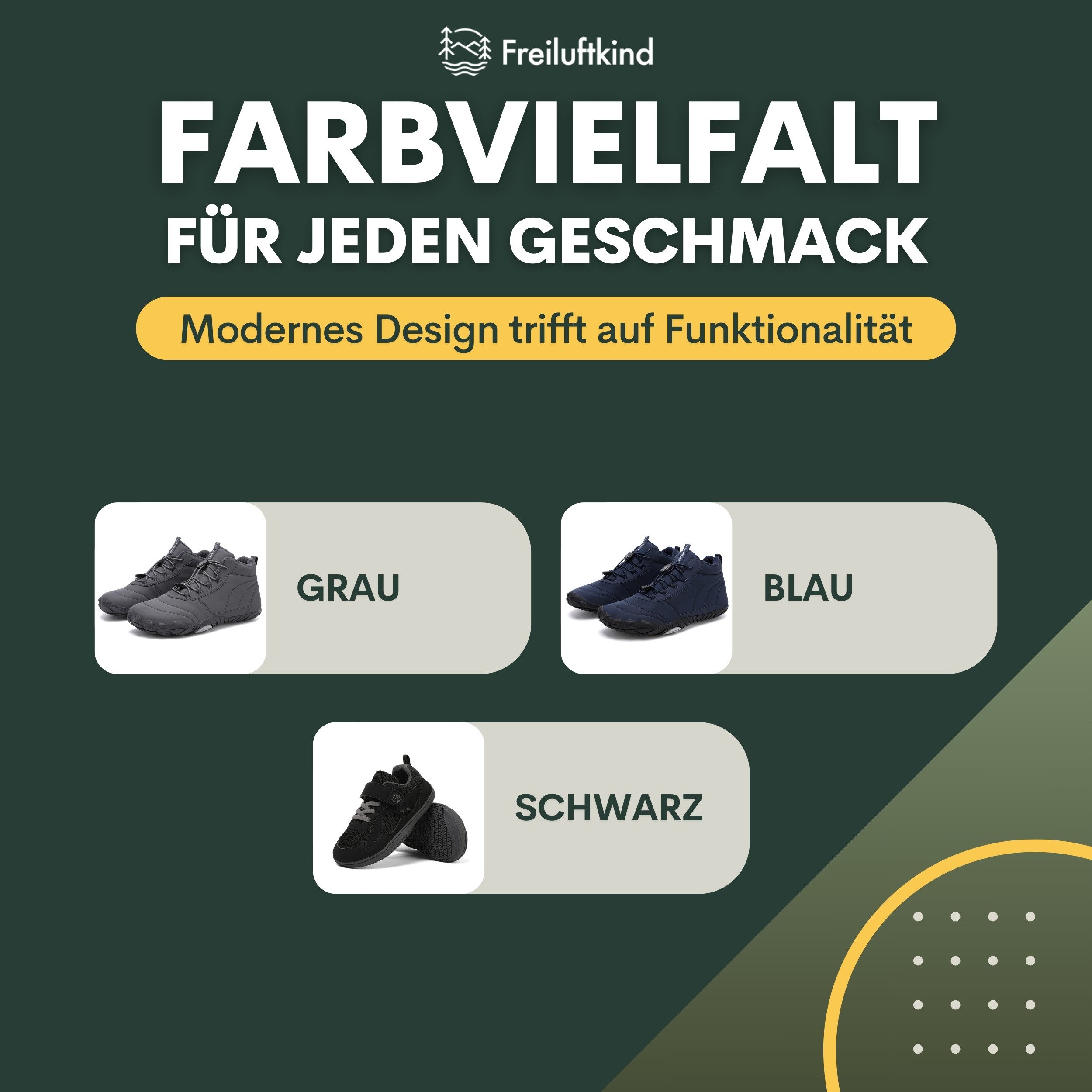 Freiluftkind Das Original - Kepler Barfußschuhe – warm gefüttert Sneaker Schnellverschluss