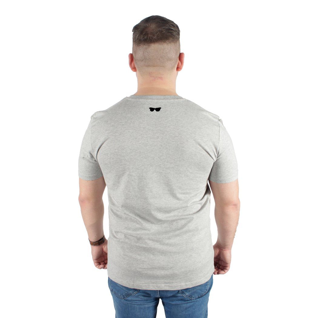 karlskopf Print-Shirt LOGO aus 100% Deutschland, Farbbrillianz Grau Hohe Bedruckt Hohe in Waschbeständigkeit, Bio-Baumwolle