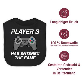 Shirtracer Lätzchen Player 3 has entered the game Controller grau, Zur Geburt