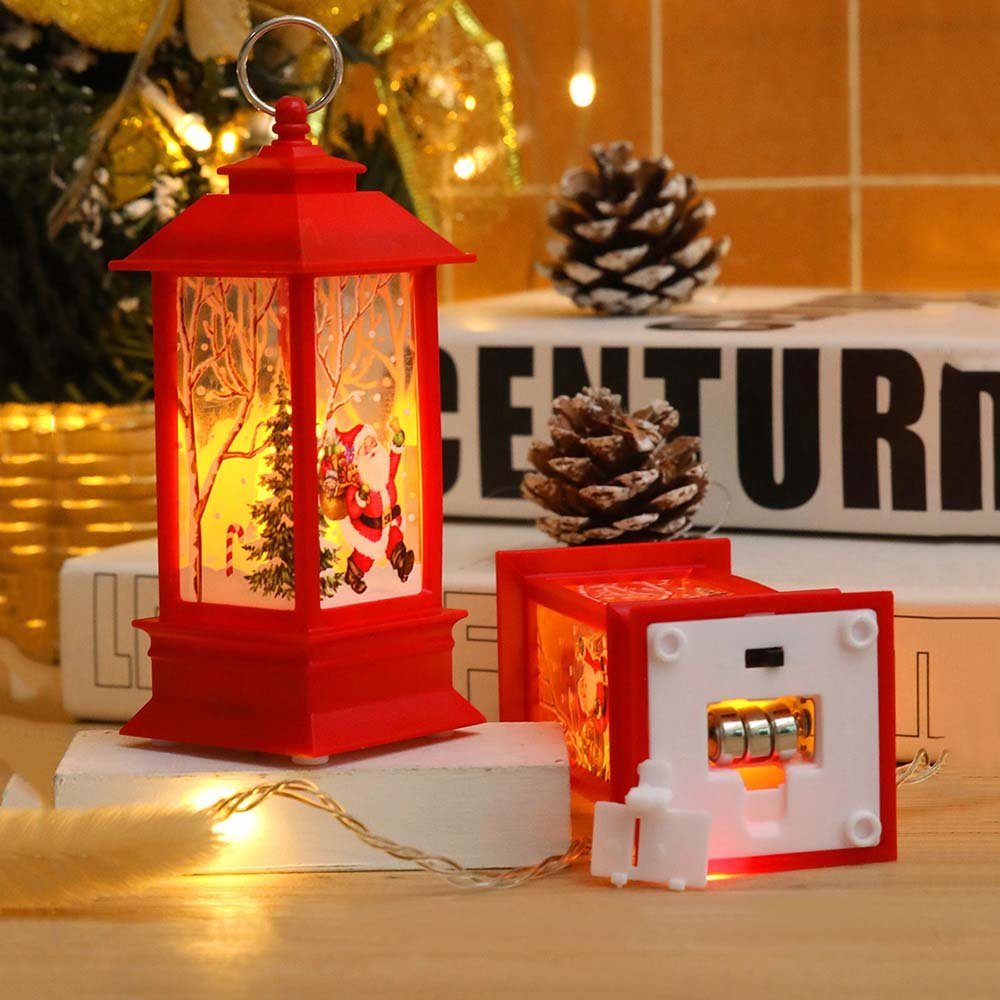 Rosnek LED Dekolicht Flammenlose Hängelaternen, Batterie, für Weihnachtsbaum Tisch Deko, Warmweiß Rot | Leuchtfiguren