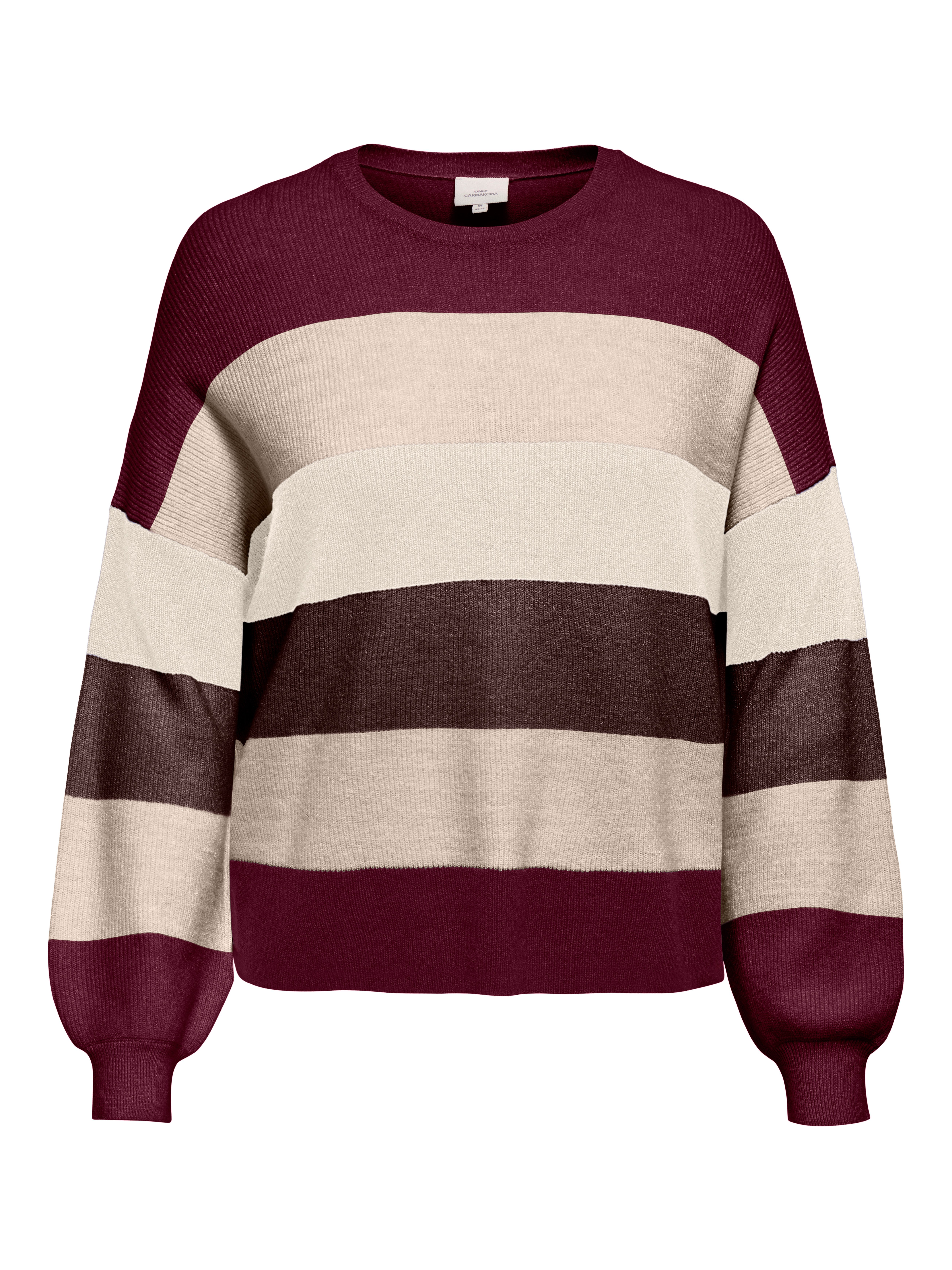 ONLY CARMAKOMA Strickpullover CARATIA L/S STRIPE PULLOVER KNT NOOS Viskosemischung