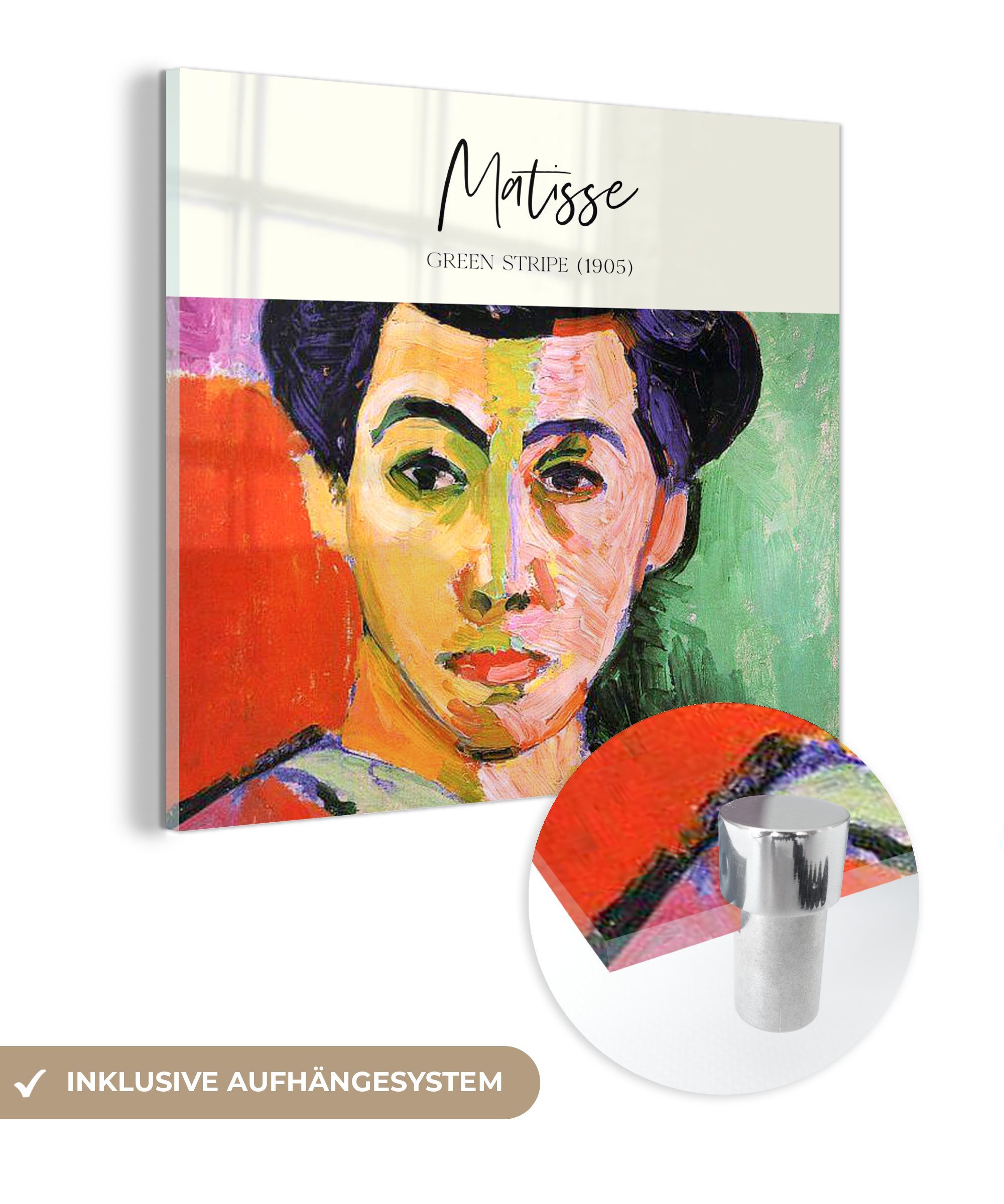 Angebot offerieren MuchoWow Acrylglasbild Grüner Streifen - auf Alte auf - (1905) Wanddekoration Meister, St), Glasbilder Wandbild Glas - - - Glas (1 Matisse Foto Bilder Henri