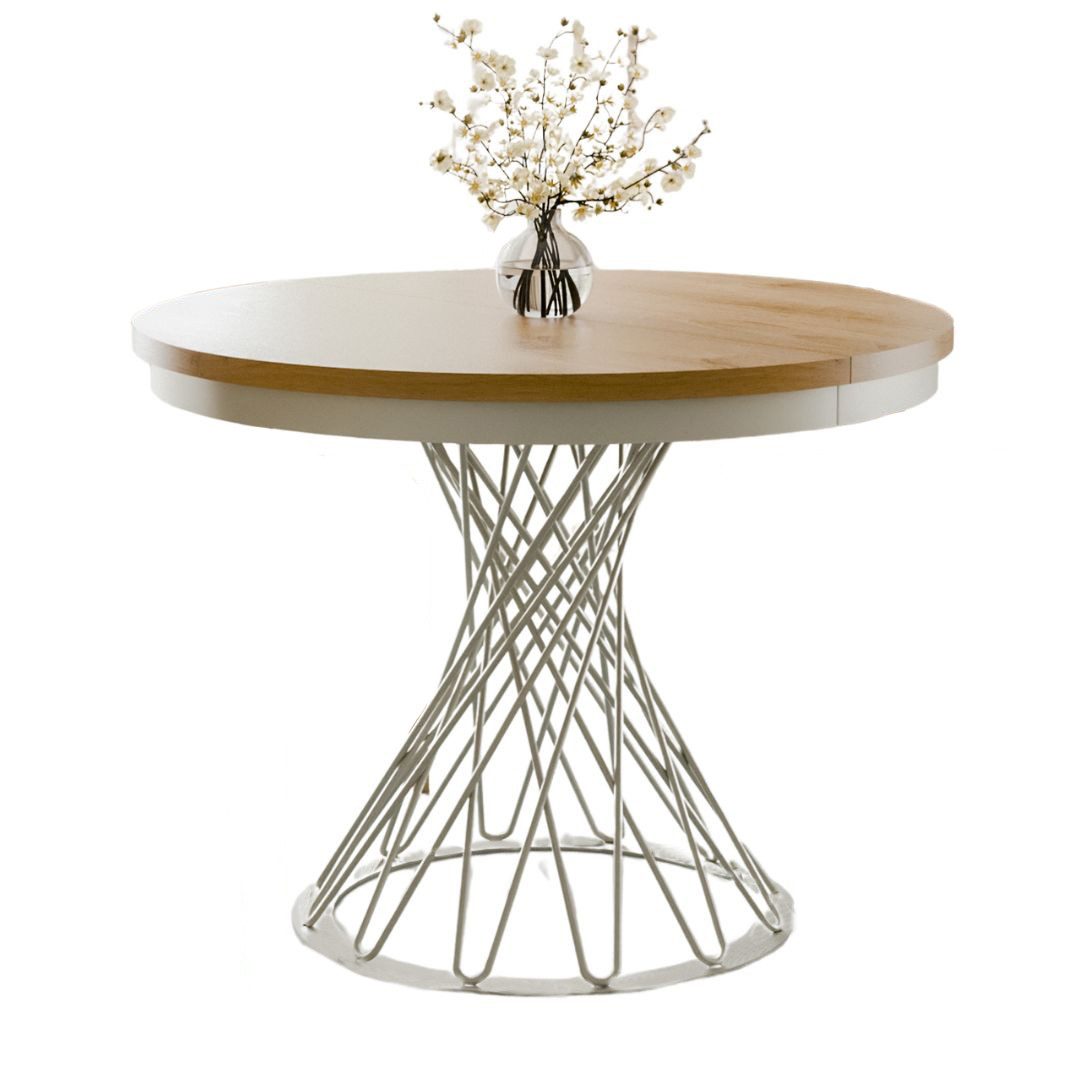 Compleo Esstisch Küchentisch, Runder Esszimmertisch 100-140, Metallbeine LU günstig online kaufen