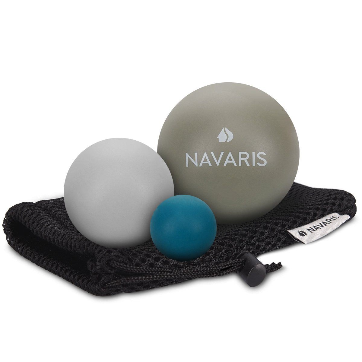 Navaris Massageball Massageball 3er Set - Faszien-, Gummi- und Lacrosseball, 1-tlg.