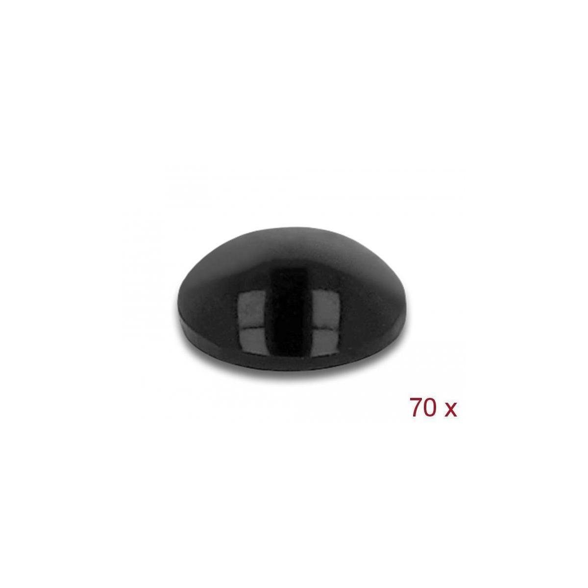 Delock Montagewerkzeug 18308 - Gummifüße rund selbstklebend 8 x 3 mm 70  Stück schwarz