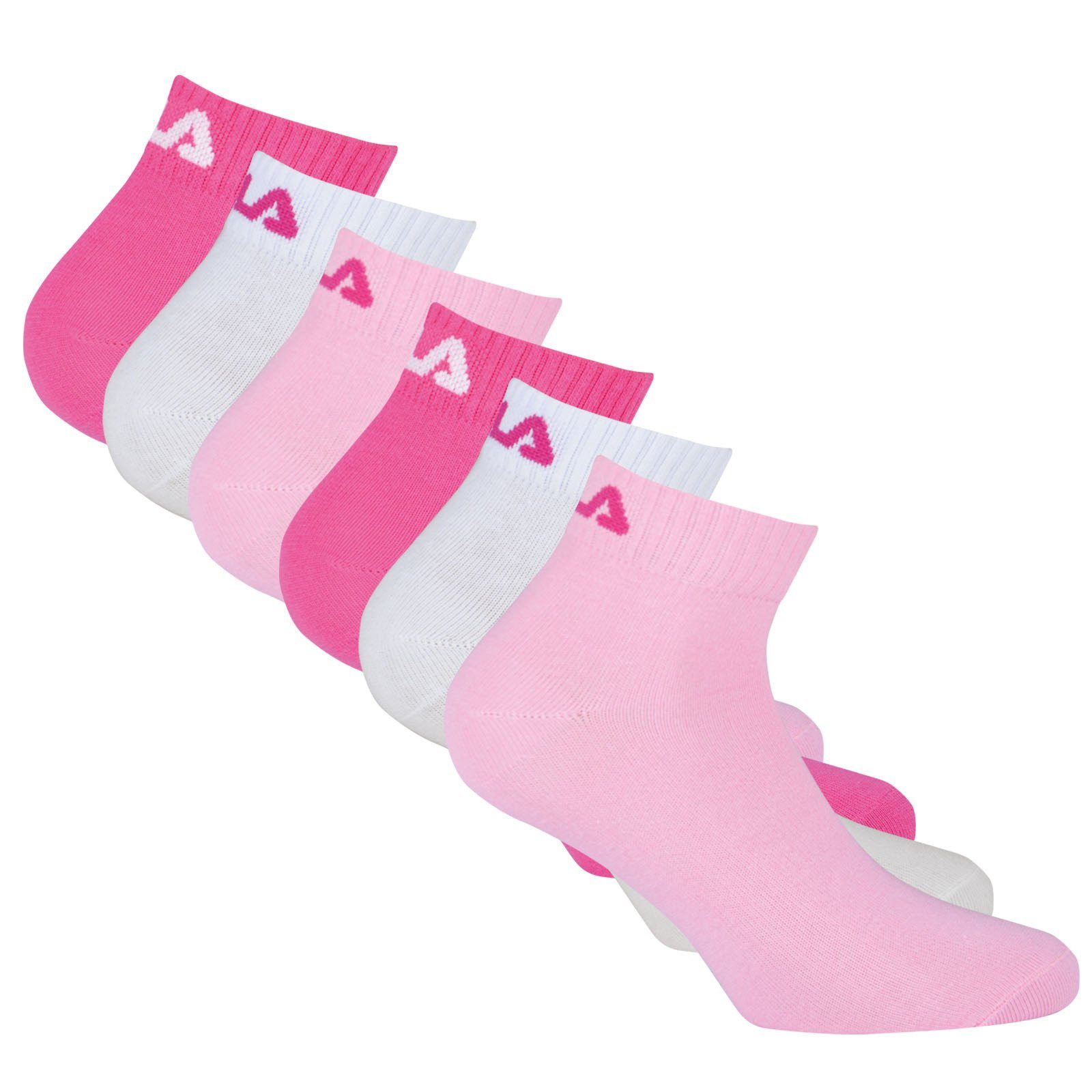 Pack Socken, Pink Kurzsocken 6er Fila Unisex Quarter Kurzsocken - Panther