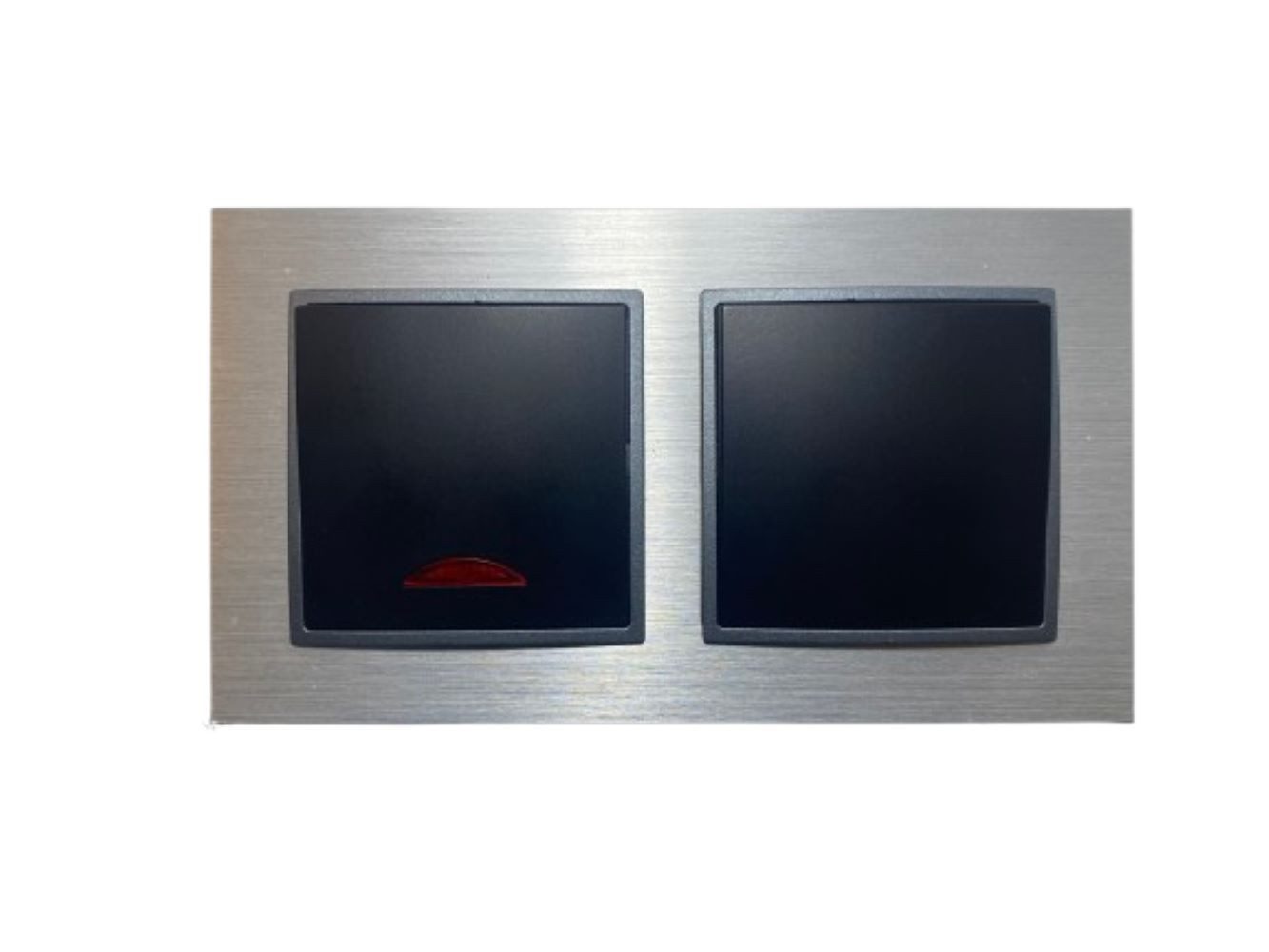 Lichtideen Schalter 3171 ABELKA ALU si/sw 1x Wechsel- 1x Kontroll Leuchten Schalter (Taster, Schalter, Anennendose, Steckdose mit USB lieferbar)