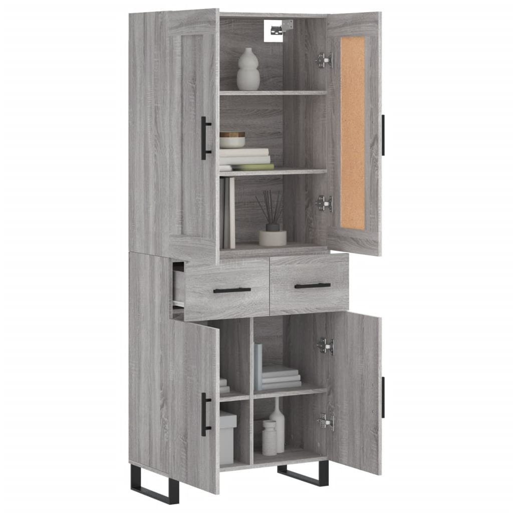 vidaXL Highboard Highboard Grau Sonoma 69,5x34x180 günstig online kaufen