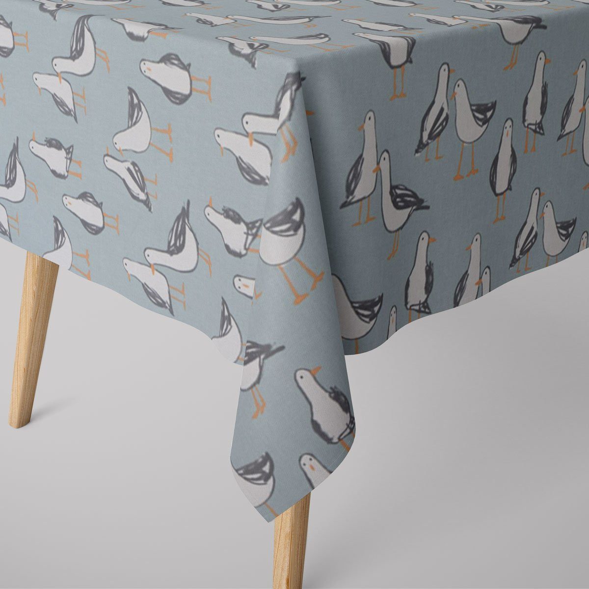 SCHÖNER LEBEN. Tischdecke STUDIO G Möwen blau weiß div. Größen, made in Germany,handmade