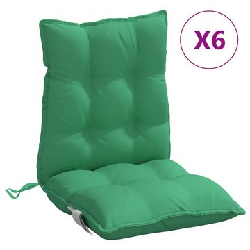 vidaXL Sitzauflage Niedriglehner-Auflagen 6 Stk. Grün Oxford-Gewebe, (6 St)