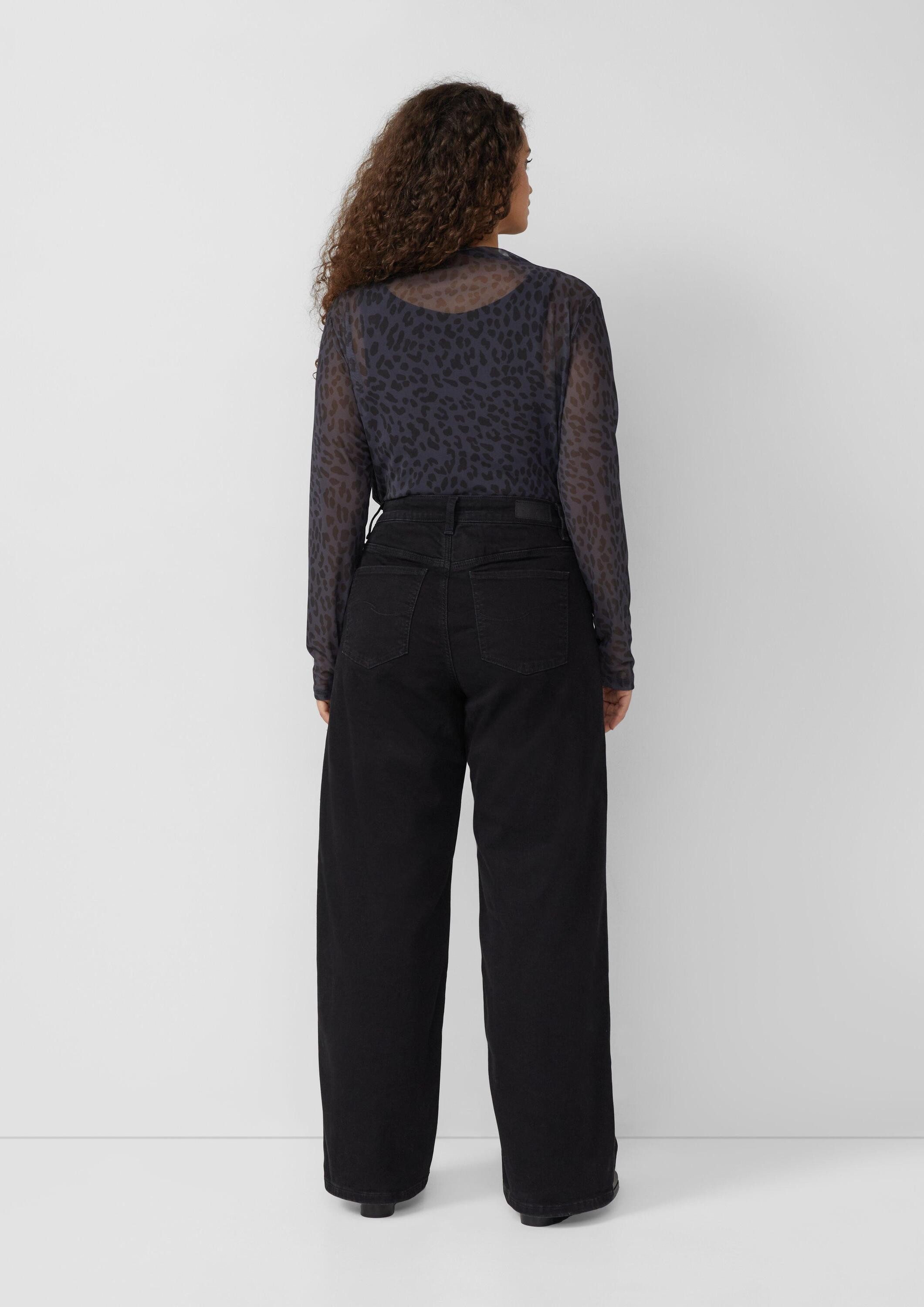 QS Langarmshirt T-Shirt Mesh-Shirt mit All-over-Print