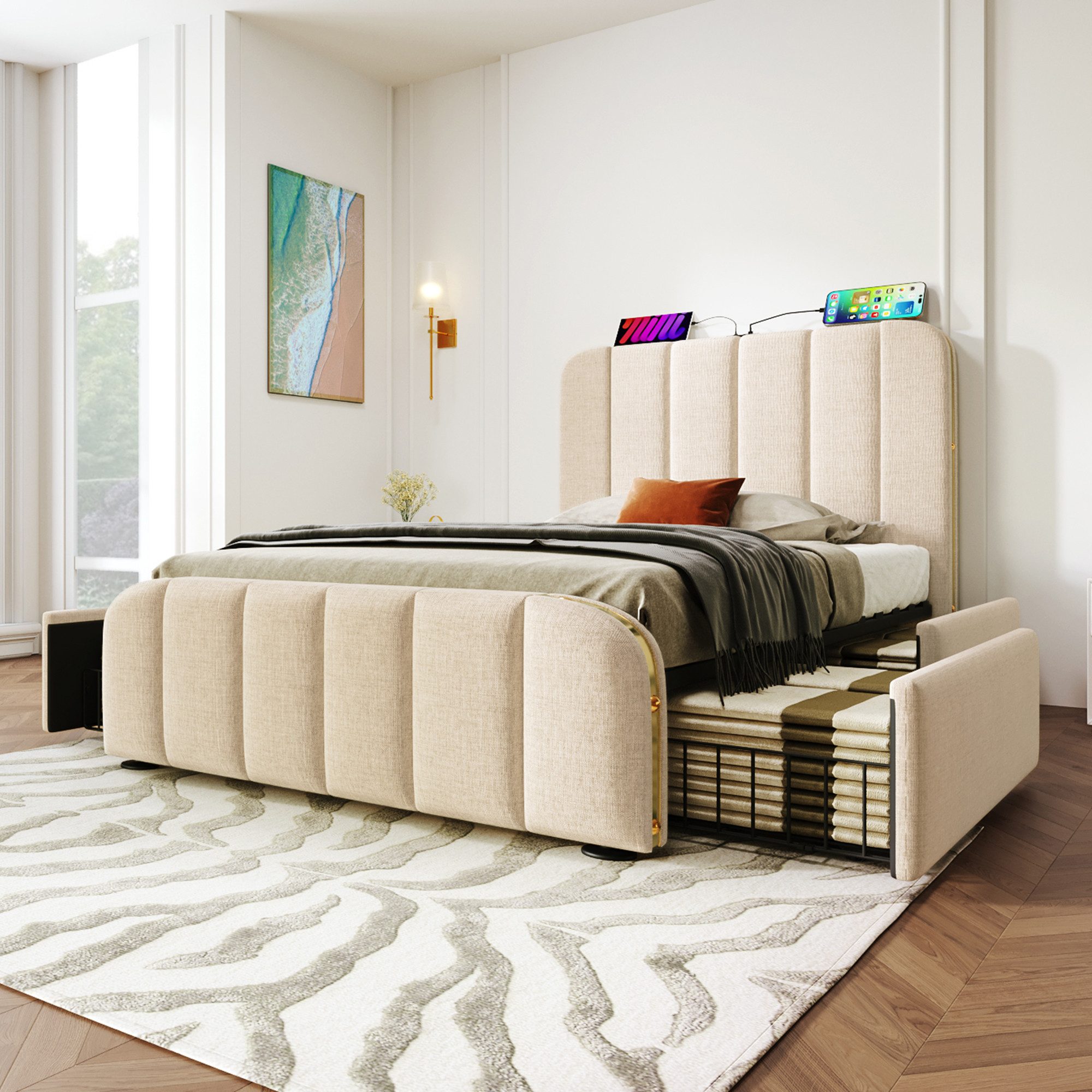 HAUSS SPOLE Polsterbett 90X200cm mit 4 günstig online kaufen