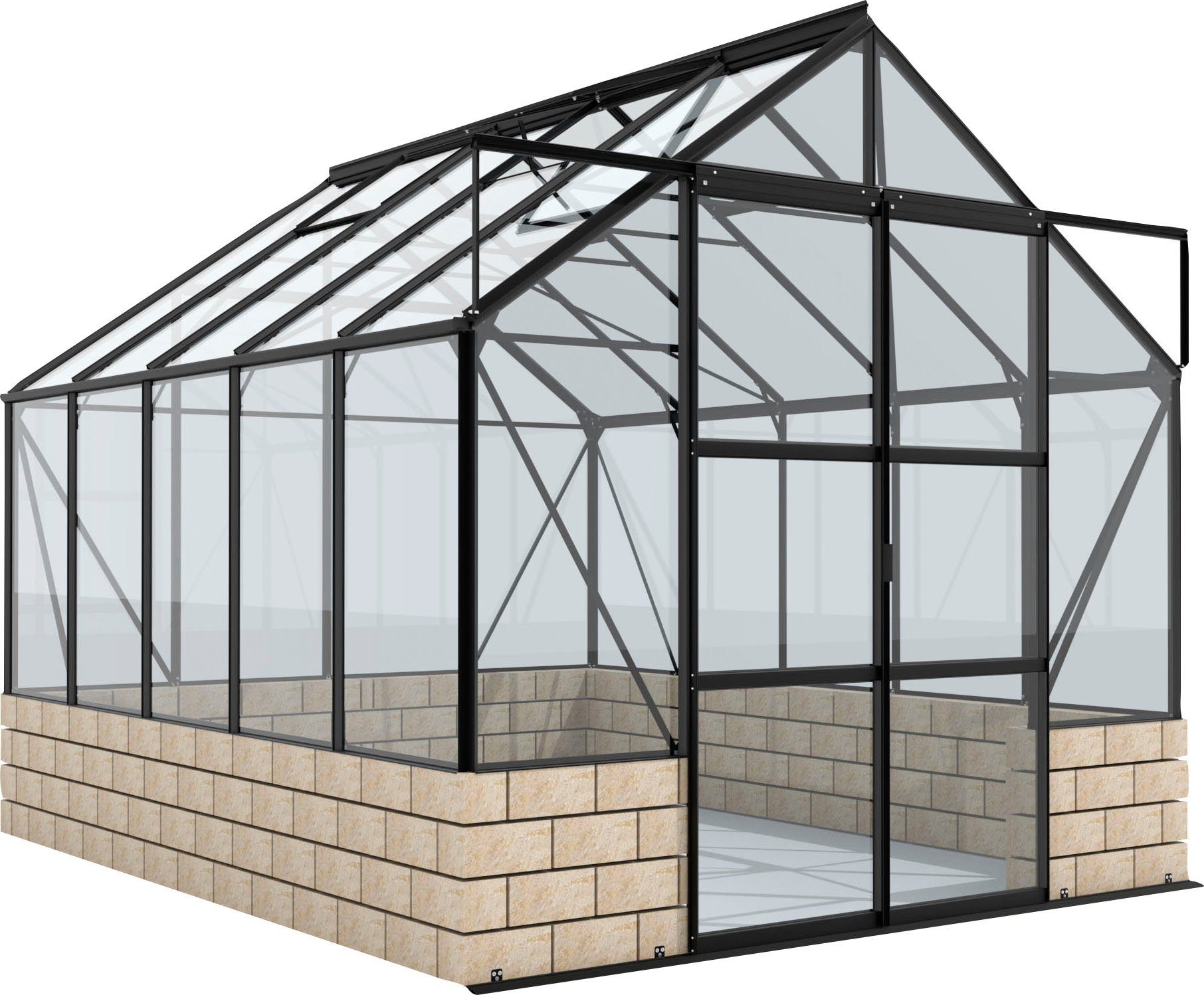 Vitavia Gewächshaus Cassandra 8300, BxTxH: 257 x 323,1 x 248,9 cm, 3 mm Wandstärke, Alu-Profile, 3 mm Sicherheitsglas