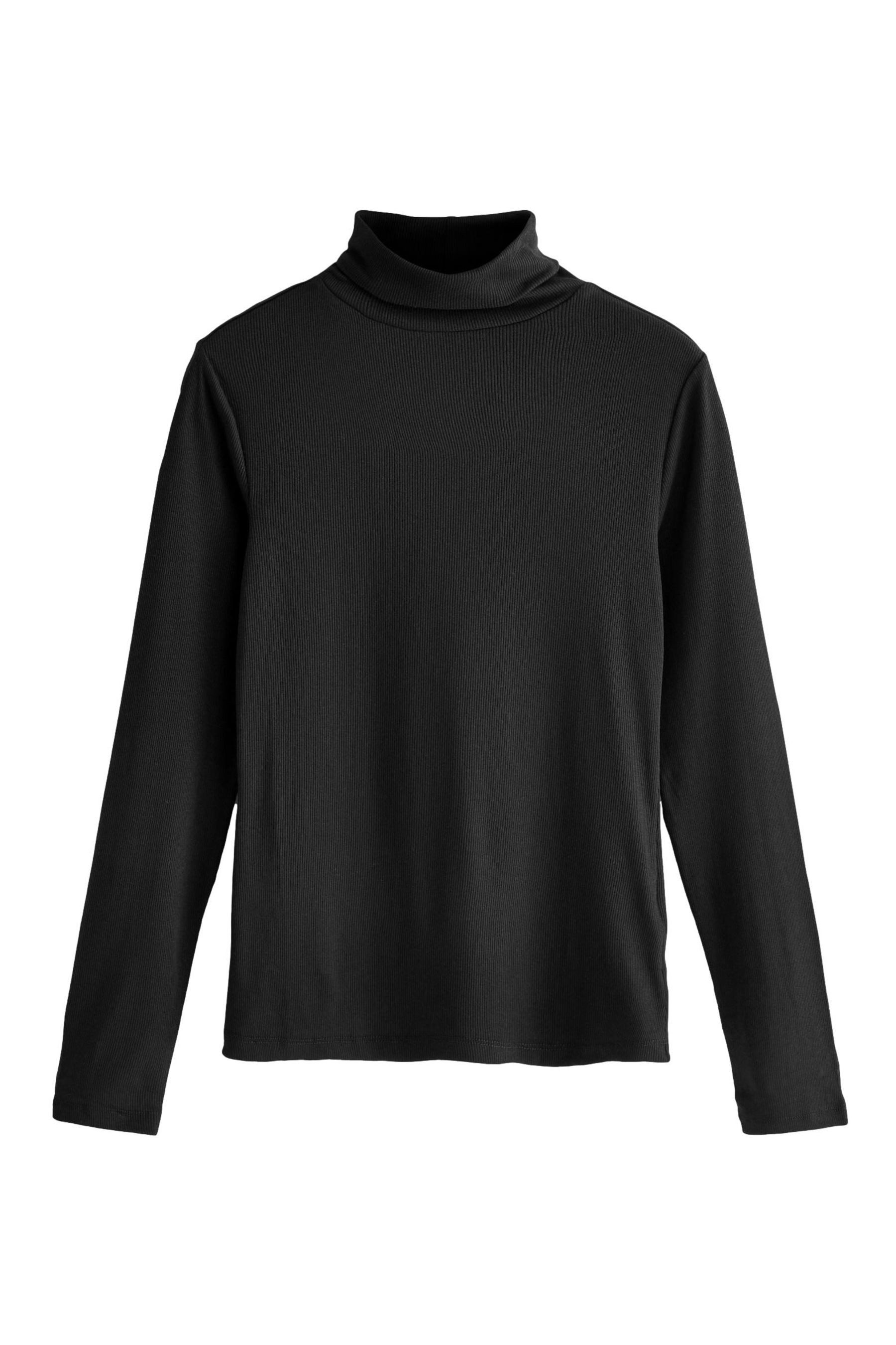 Rollkragenshirt Langärmeliges Rippstrickoberteil mit Rollkragen