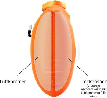 GelldG Schwimminsel Schwimmboje & Trockensack, 20l Orange, Sicherheit beim Schwimmen