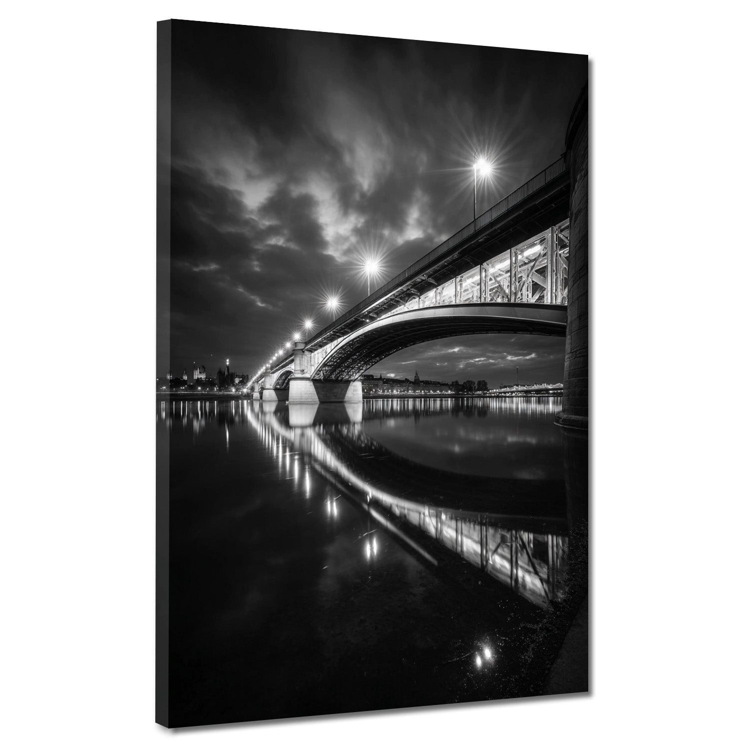 Artedinoi Leinwandbild Wahrzeichen Theodor-Heuss-Brücke Mainz Leinwandbild Wandbild Kunstdruc, Theodor-Heuss-Brücke Mainz