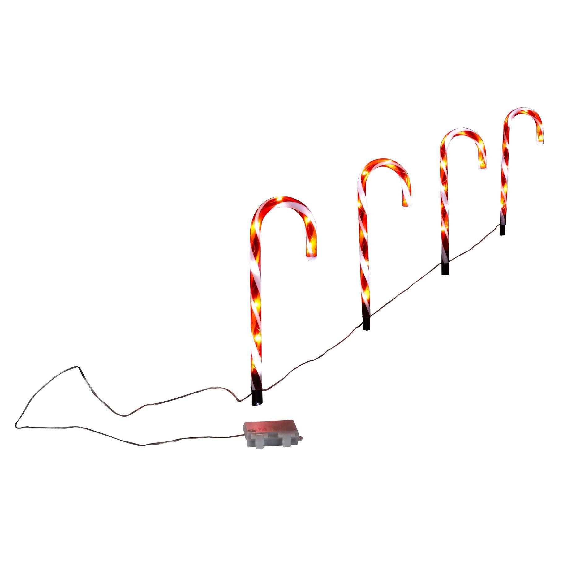 Haushalt International LED Dekolicht 4tlg. LED Leuchtstab-Set Zuckerstange, 32 LEDs, 44 cm