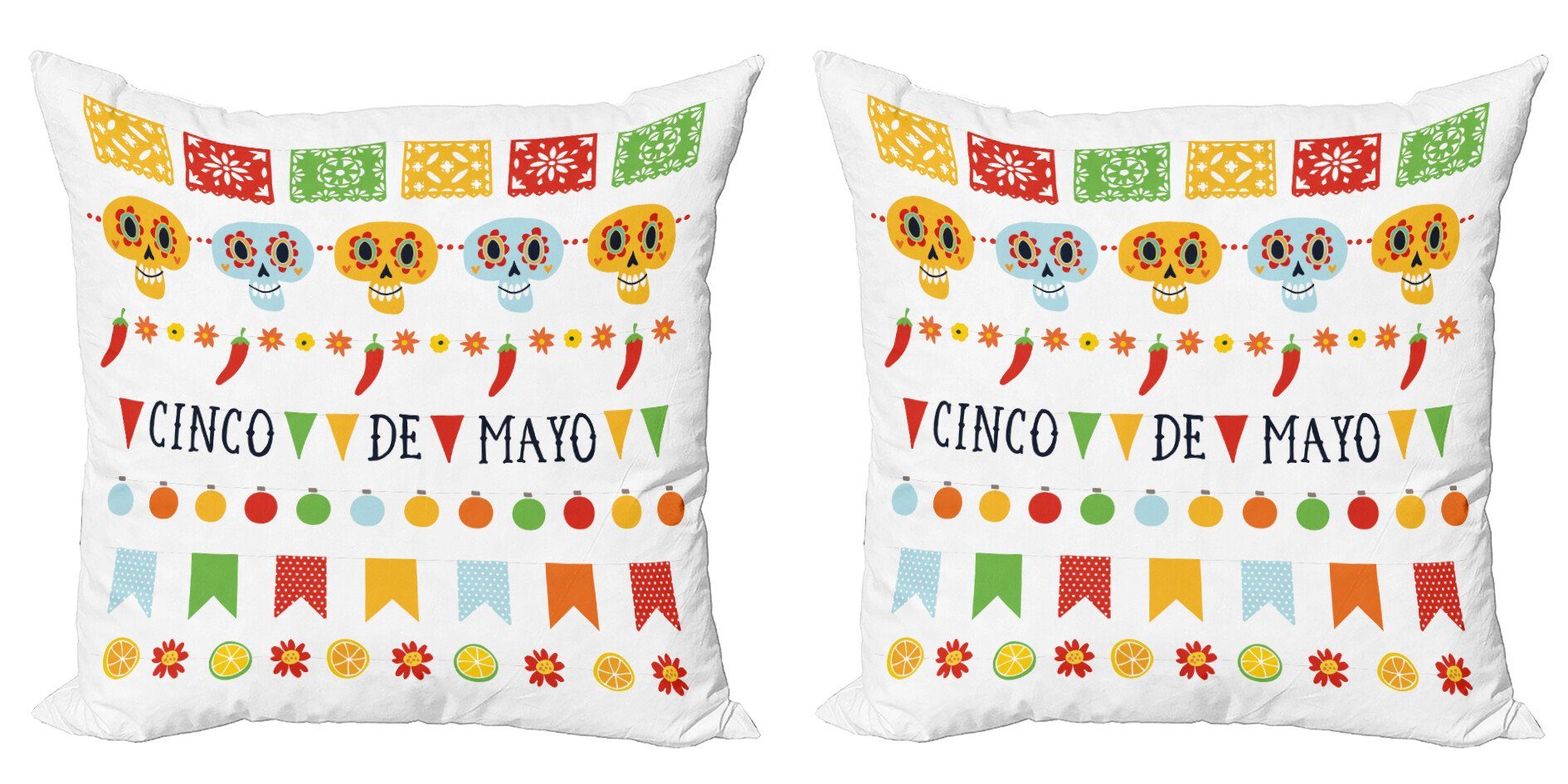 Mayo de (2 Accent Doppelseitiger Stück), Konzept Abakuhaus Folk Modern Kissenbezüge Digitaldruck, Mexiko Cinco
