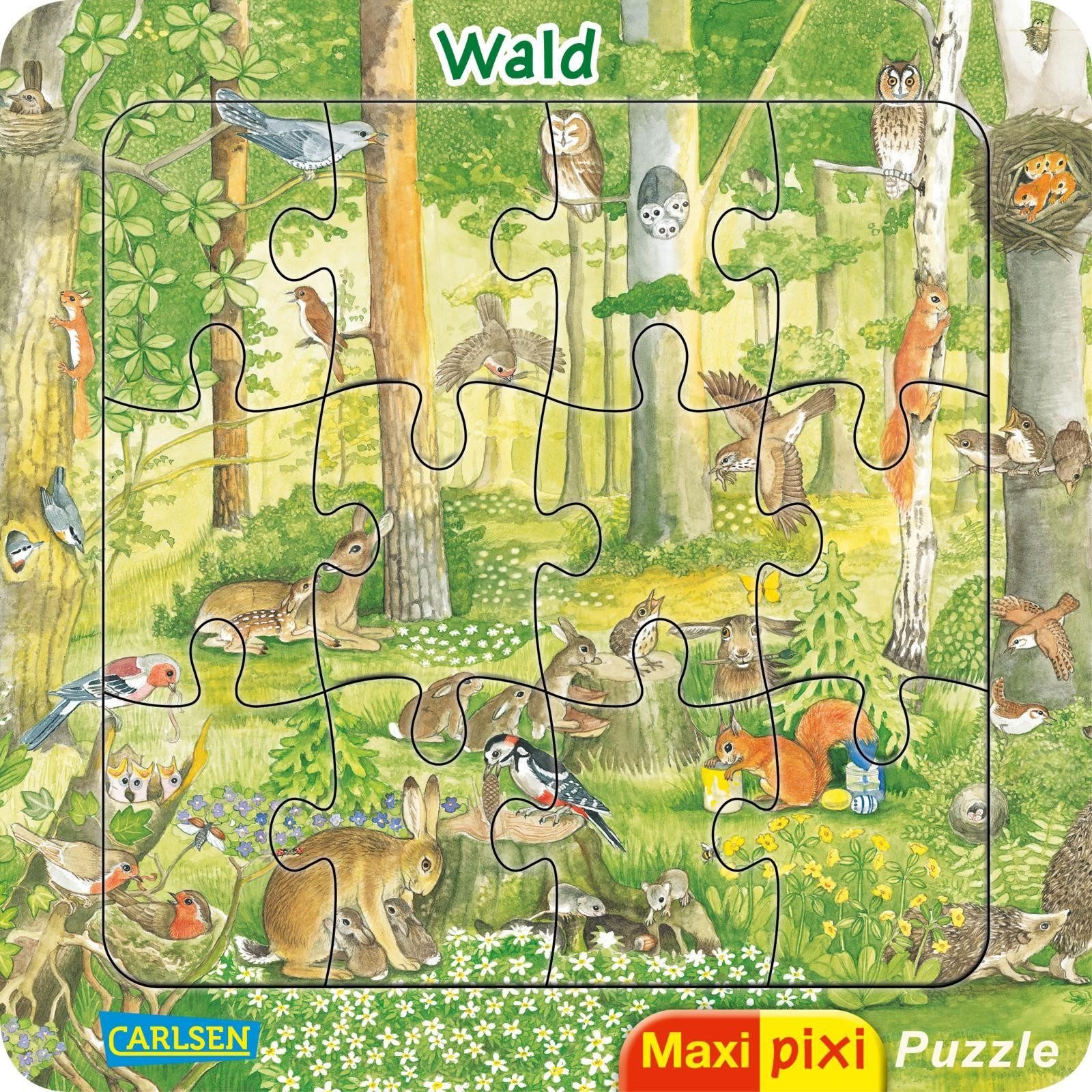 Carlsen Verlag Spiel Maxi Pixi: Maxi-Pixi-Puzzle VE 5: Wald (5 Exemplare)