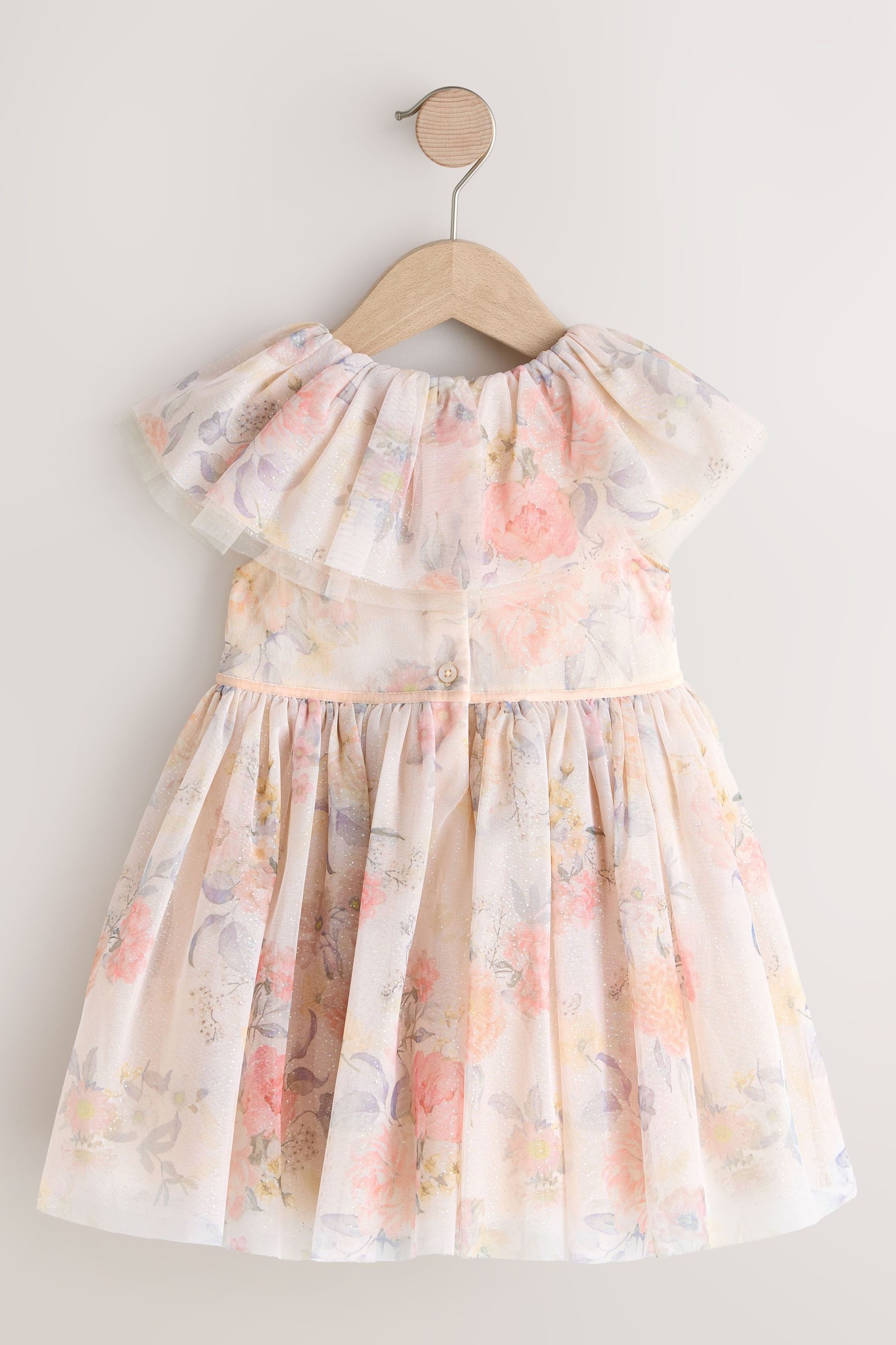 Next Tüllkleid Mesh-Kleid mit Rüschenkragen (1-tlg)