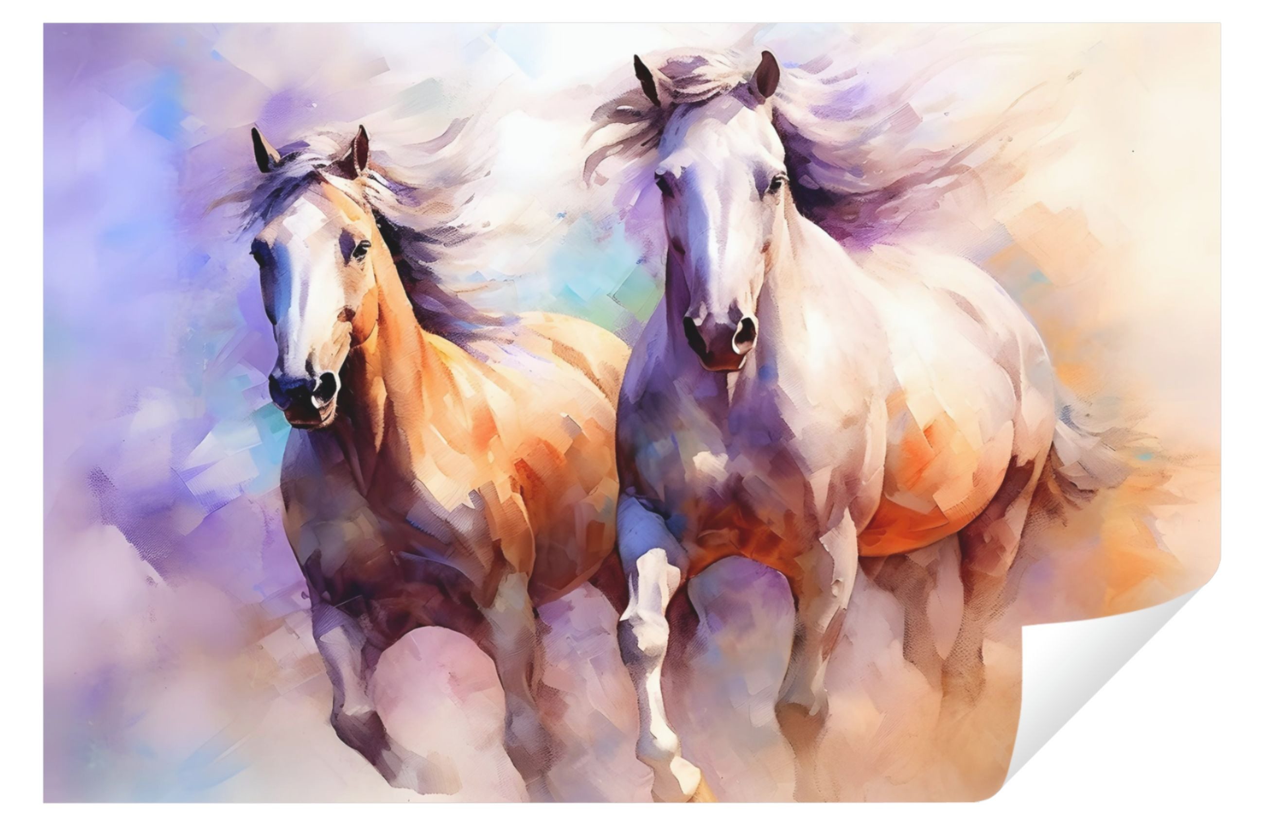 Wallarena Fototapete Pferde Aquarell Vlies Tapete Wohnzimmer Schlafzimmer K günstig online kaufen