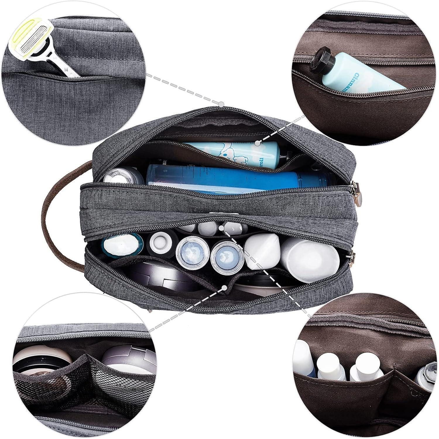 LuxusKollektion Kulturbeutel Kulturbeutel Herren Reise Kosmetiktasche B Denim Grau