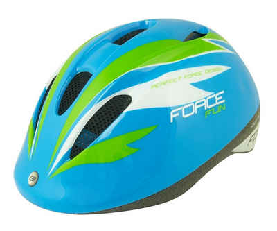 FORCE Fahrradhelm Helm blau FORCE FUN STRIPES olivgrün-weiß Gr.M