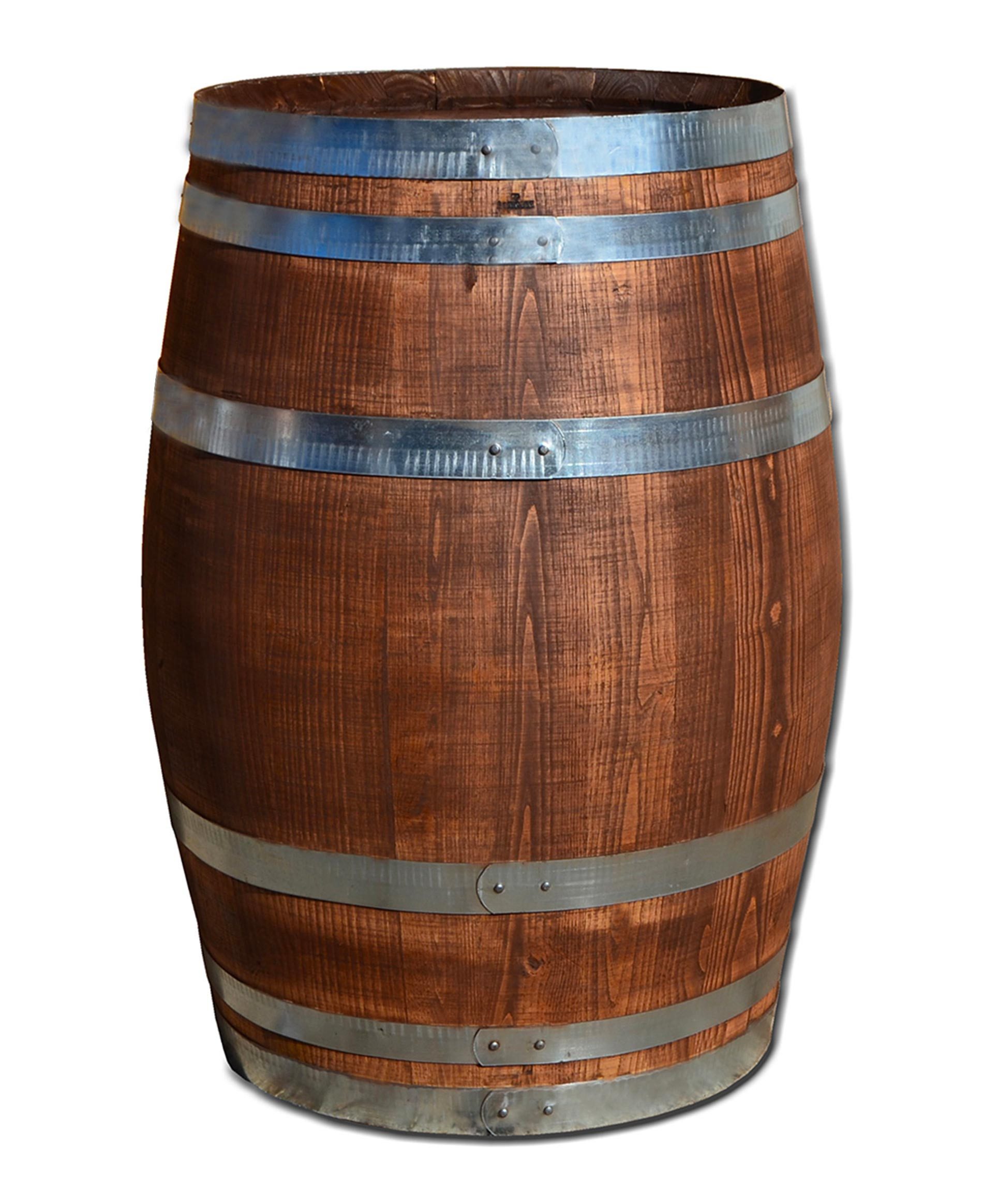 Temesso Stehtisch 100 oder 150 Liter - Holzfass palisander - geschlossen als Stehtisch