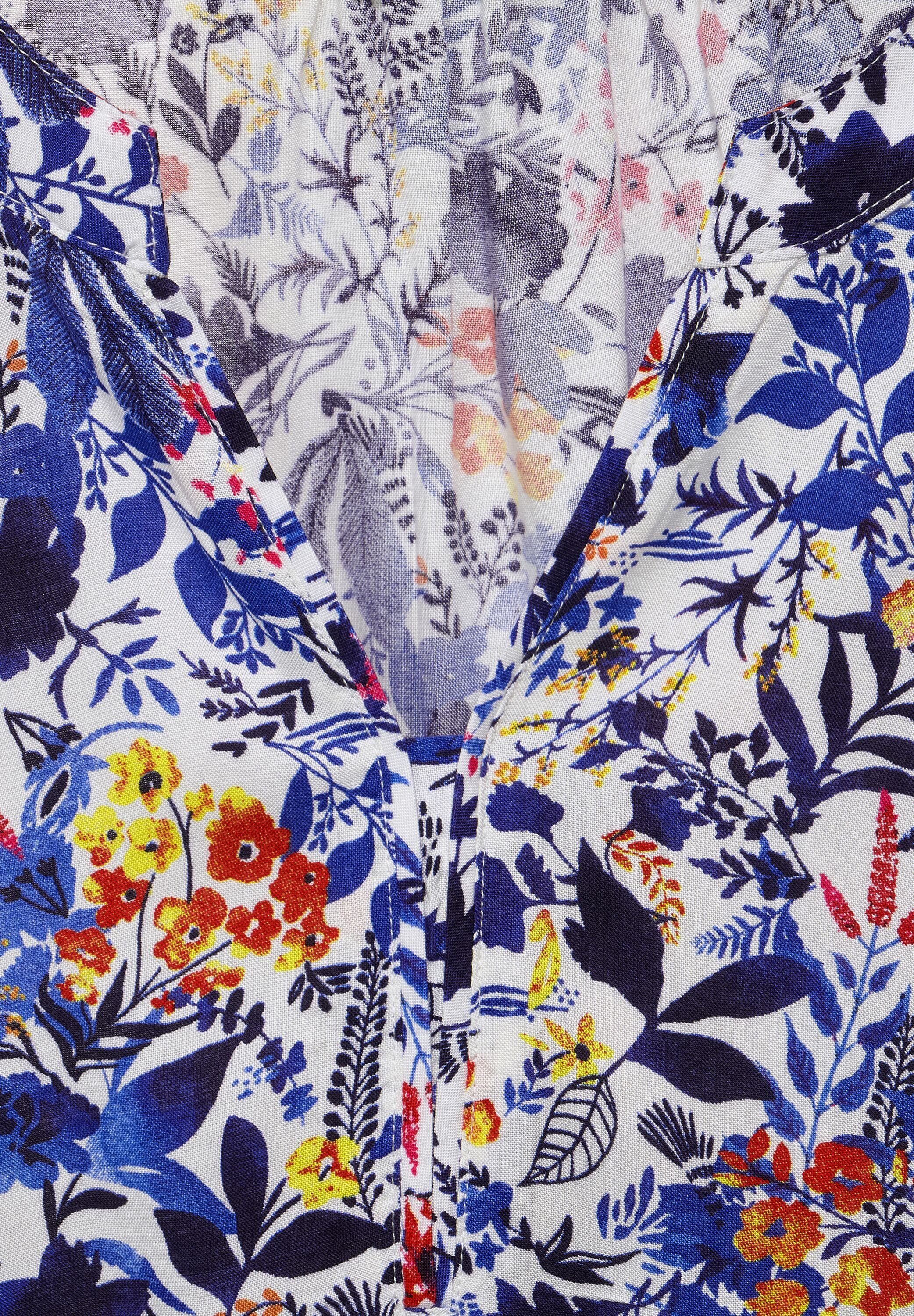 Cecil Klassische Bluse Cecil Tunikabluse mit Blumen Vanilla in Whit Print (1-tlg) Schleife