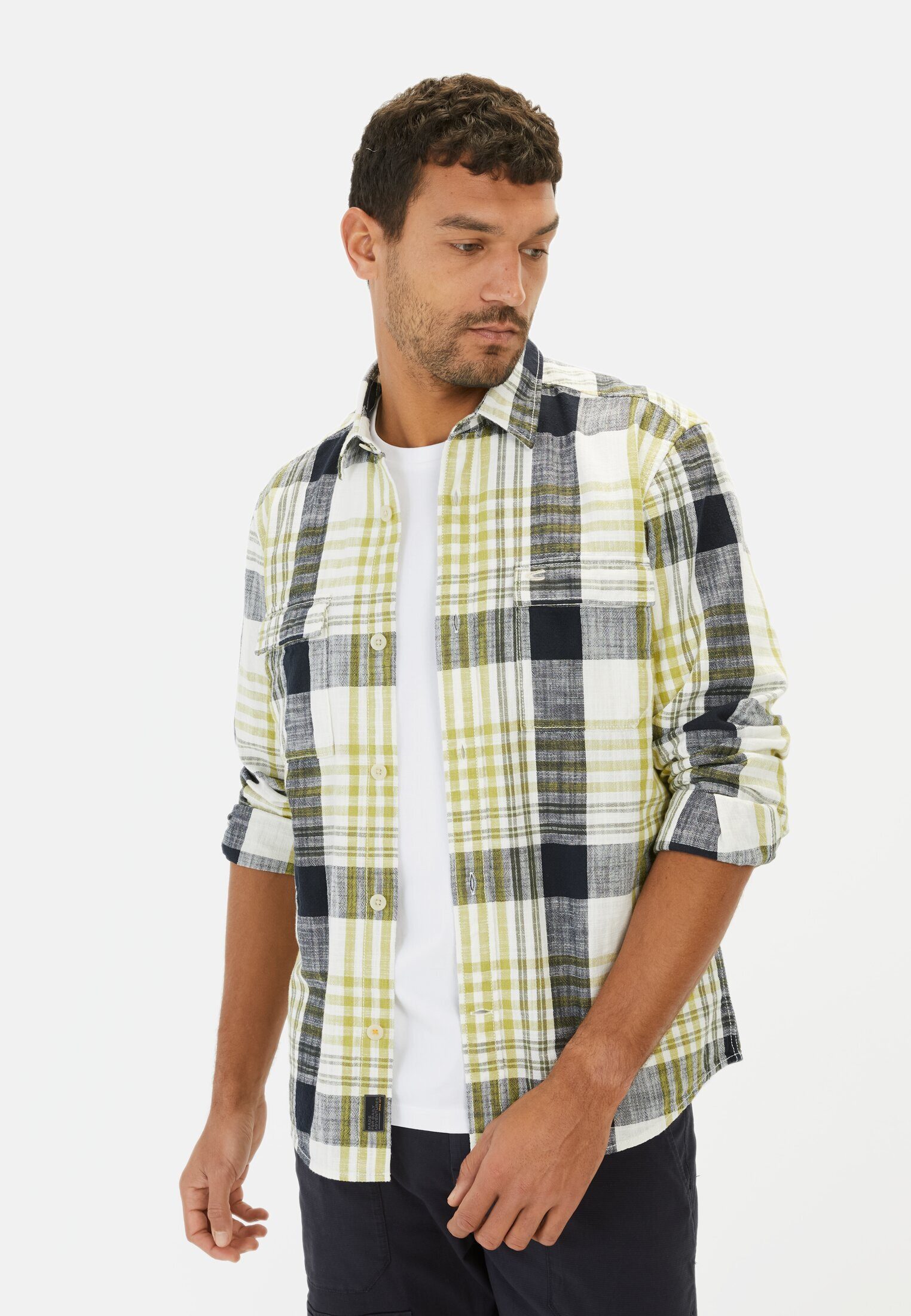 camel active Karohemd aus Baumwolle Langarm Button-Down Button-Down günstig online kaufen
