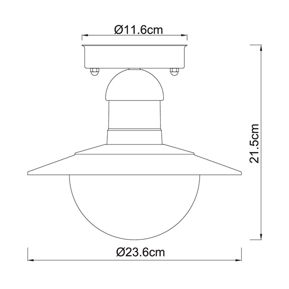 etc-shop Außen-Deckenleuchte, Lampe Leuchtmittel IP44 nicht 23,6cm Weiß Deckenleuchte ALU-Guss D inklusive, Außenleuchte