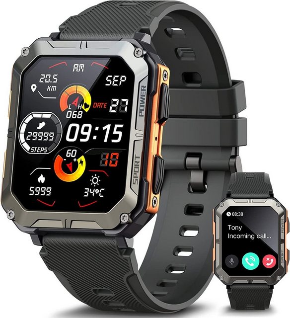 IBETTER Smartwatch, Fitness Tracker Uhr, Damen Herren Smartwatch (Fitnessuhr mit Telefonfunktion 1,83