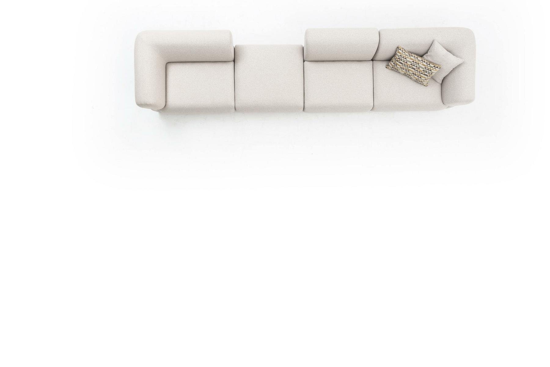 JVmoebel Big-Sofa BeigeSofa Wohnzimmer Modern Stil 6 Sitzer Möbel Textil 430cm, Made in Europe