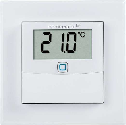 Homematic IP Temp.- und Luftfeuchtigkeitssensor Smart-Home-Zubehör Display (150180A0) –innen