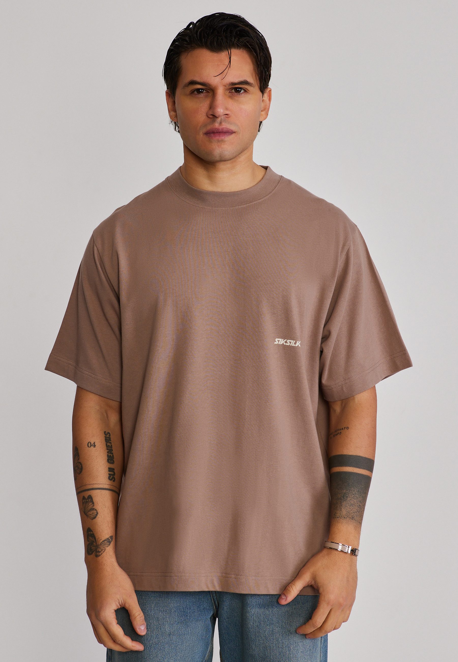 T-Shirt SikSilk Herren Braun Graphic T-Shirt
