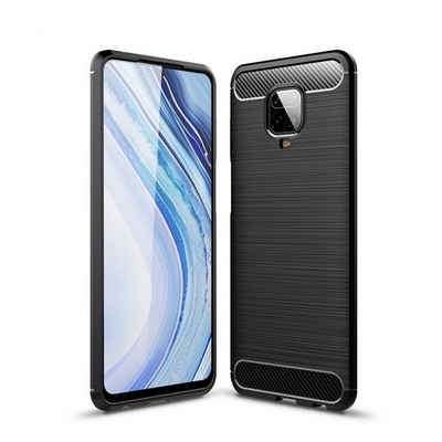 CoverKingz Handyhülle Xiaomi Redmi Note 9 Pro Max Handyhülle Silikon Case Cover Carbonfarben 16,94 cm (6,67 Zoll), Handyhülle Bumper Silikoncover Softcase Carbonfarben