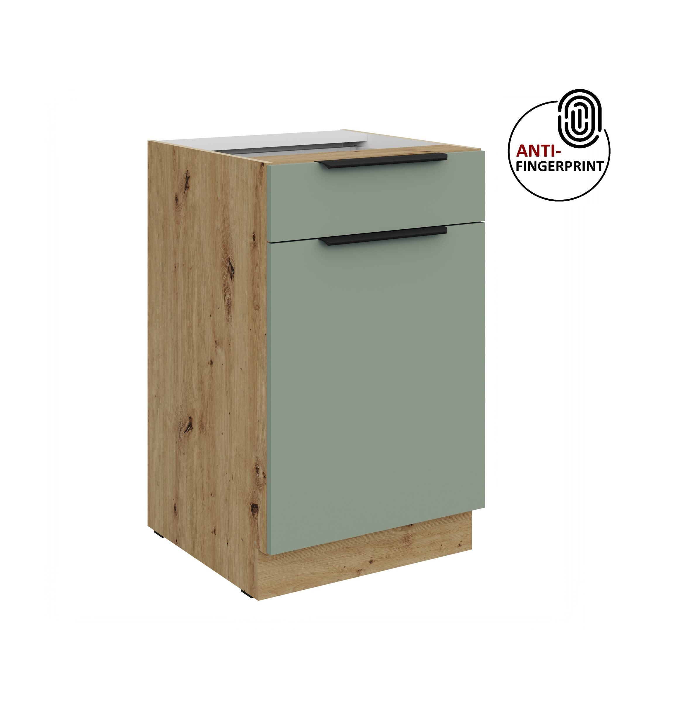 Küchen-Preisbombe Unterschrank 50 cm Küche ARIA Aquamarin ultra matt Anti Fingerprint Küchenzeile
